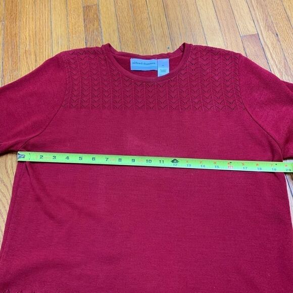 Alfred Dunner petite large rust-colored short sleeved sweater pullover - Picture 2 of 6